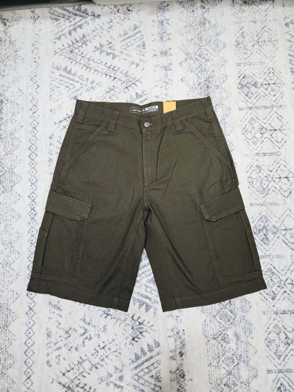 Carhartt Men's Force Relaxed Fit Ripstop 11-inch Cargo Work Short, Moss
